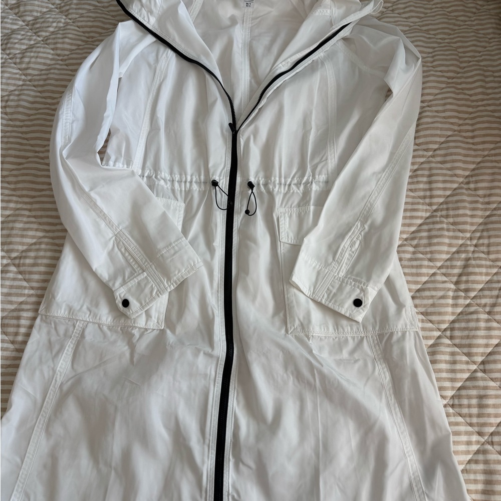 NWOT Athleta Women's Everyday Anorak Bright White Full Zip Jacket Sz Medium Tall